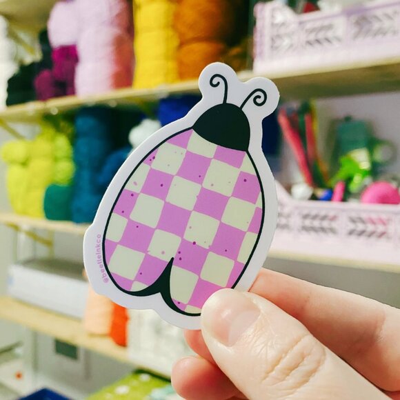 Garden Sticker Pack - 4 Vinyl Stickers - Butterfly Pansy Flower Beetle - NWT - Picture 5 of 6